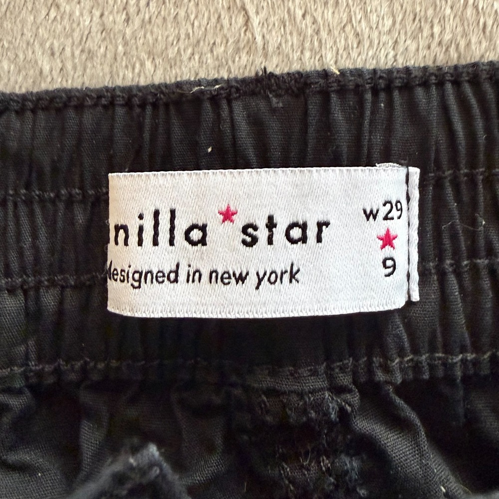 NEW! Vanilla Star Cargo Parachute Pants Womens 29x28 / 9 Black Wide Leg NWT - Picture 8 of 11